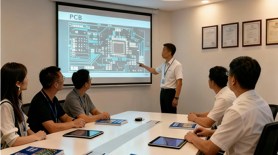 LinkPCBA engineering team reviewing PCB design and providing technical support for OEM and ODM projects
