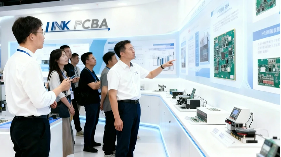 LinkPCBA team reviewing advanced PCB technologies and discussing future development