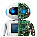 AI robotics device with split external design and internal PCB