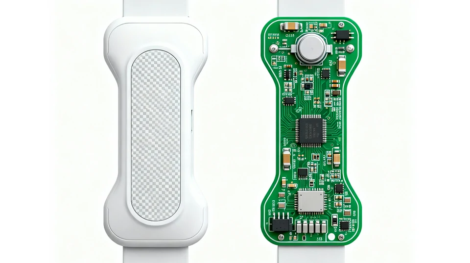 Medical wearable device with internal PCB designed for precise sensing and low-power operation