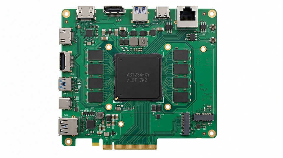 High-performance PCBA board with multiple interfaces used in AI and edge computing applications