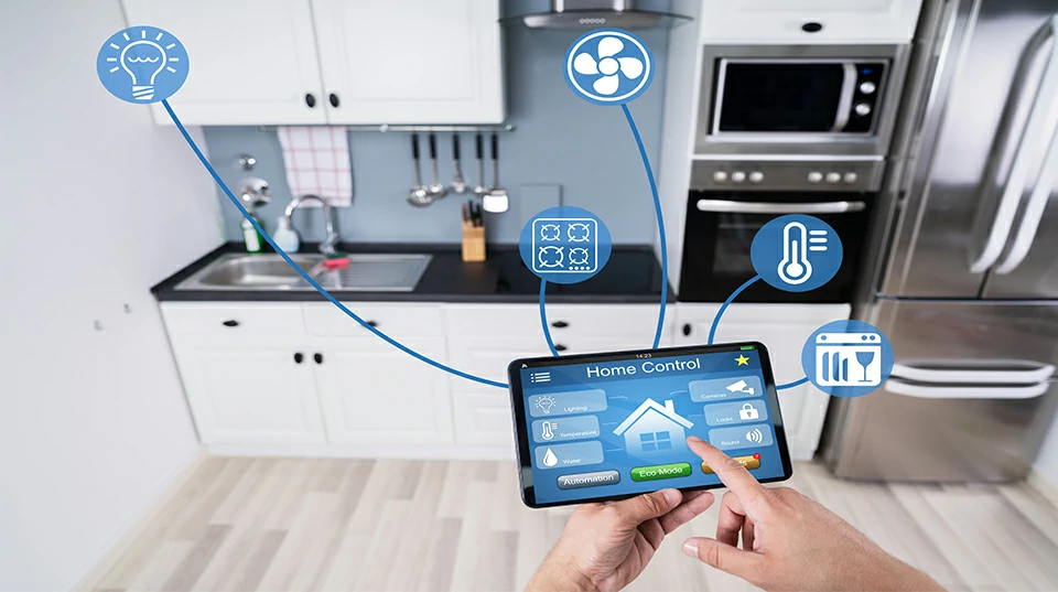 Smart home control system with connected IoT devices and wireless automation