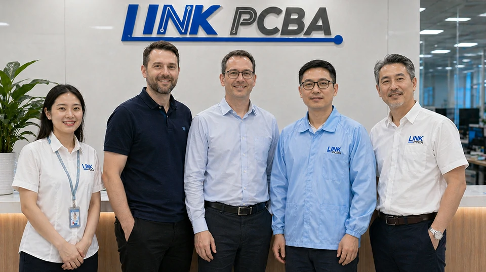 End-to-end electronics manufacturing supply chain system including PCB fabrication, PCBA assembly, testing, and global delivery