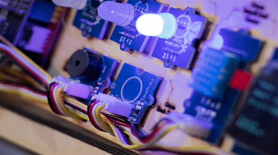 close-up of medical PCBA circuit board components for healthcare device applications