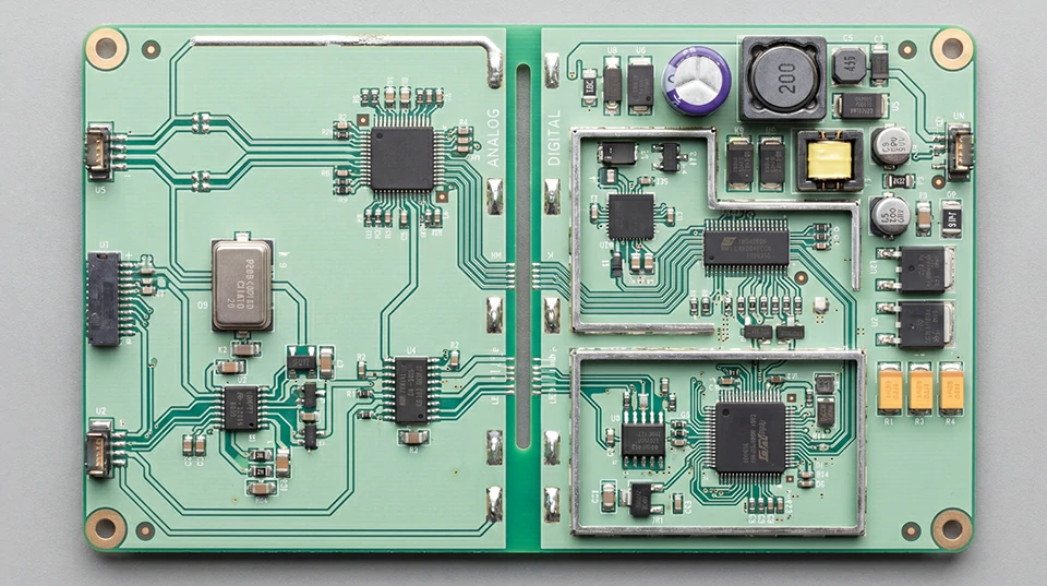 Medical PCBA with analog and digital isolation layout for signal integrity