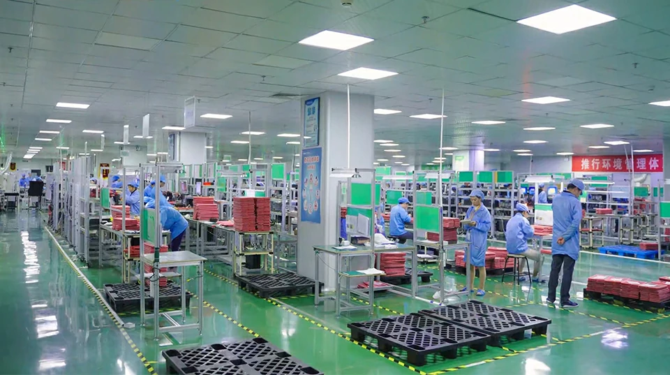 Clean and organized electronics manufacturing facility ensuring quality control and long-term reliability