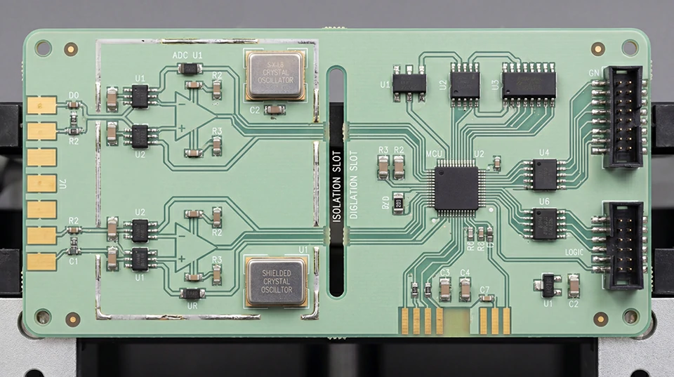 Medical monitoring PCBA with isolation slots and multi-interface design