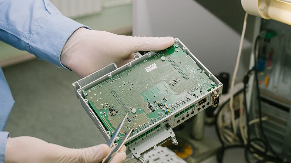 Industrial electronic product during box build assembly and final product integration process