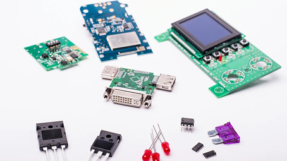 Electronic components used in BOM management and sourcing for PCBA manufacturing projects