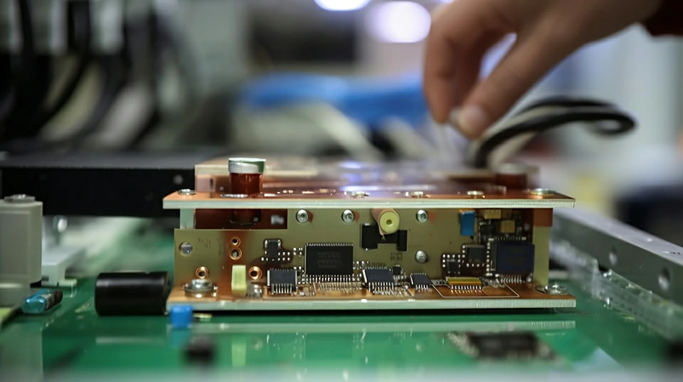 Engineer debugging and assembling PCBA during ODM development and manufacturing transition